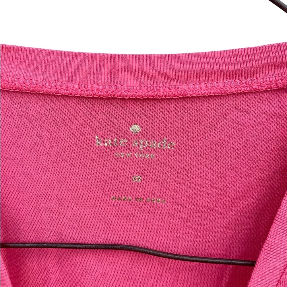 KATE SPADE NEW YORK Pink Ruffle Sleeve Short Sleeve Top